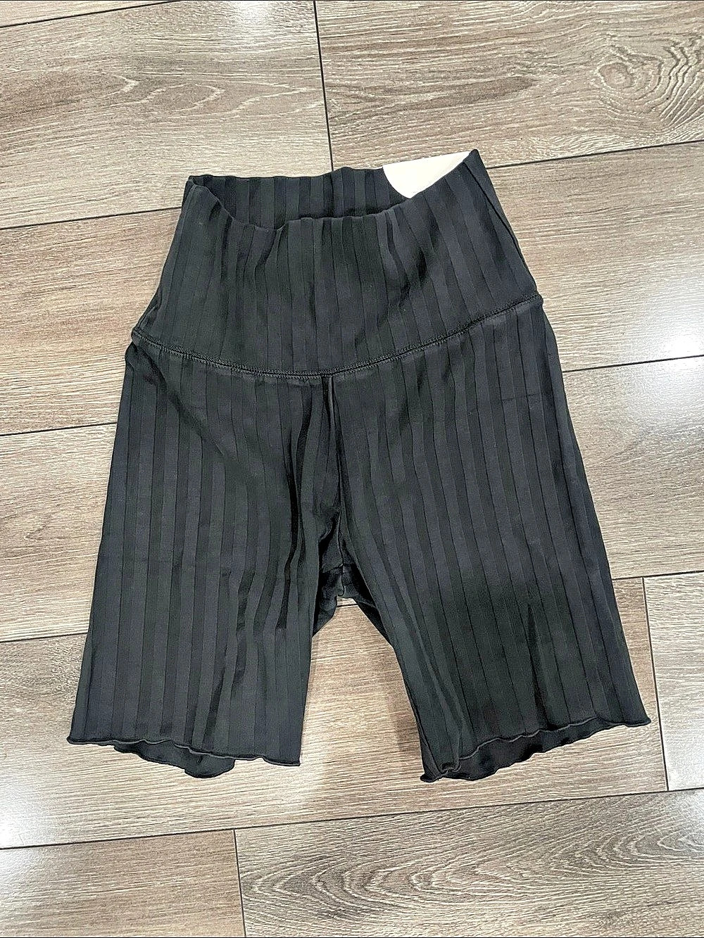 Offline by Aerie HI-RISE BIKE SHORTS Striped Bike Shorts in Black Size Small